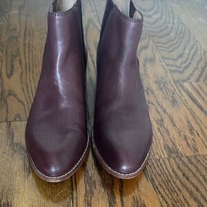 Madewell Burgundy Leather Ankle Boots